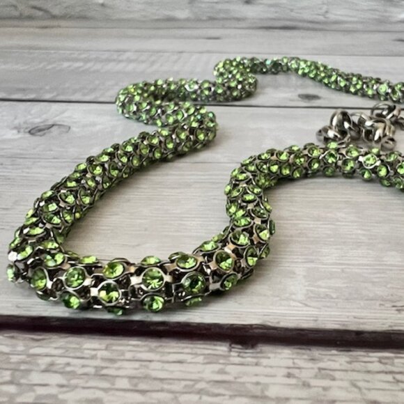MANGO - Green Rhinestone skinny belt - Picture 5 of 5